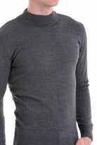 Comfort Fit Wool Blend Dark Gray Mock Neck Sweater - MIB