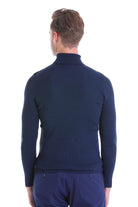 Comfort Fit Wool Blend Indigo Turtleneck Sweater - MIB