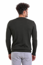 Comfort Fit Wool Blend Khaki Crewneck Sweater - MIB