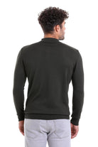 Comfort Fit Wool Blend Khaki Polo Sweater - MIB