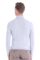 Comfort Fit Wool Blend Light Gray Turtleneck Sweater - MIB