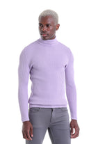 Comfort Fit Wool Blend Lilac Turtleneck Sweater - MIB