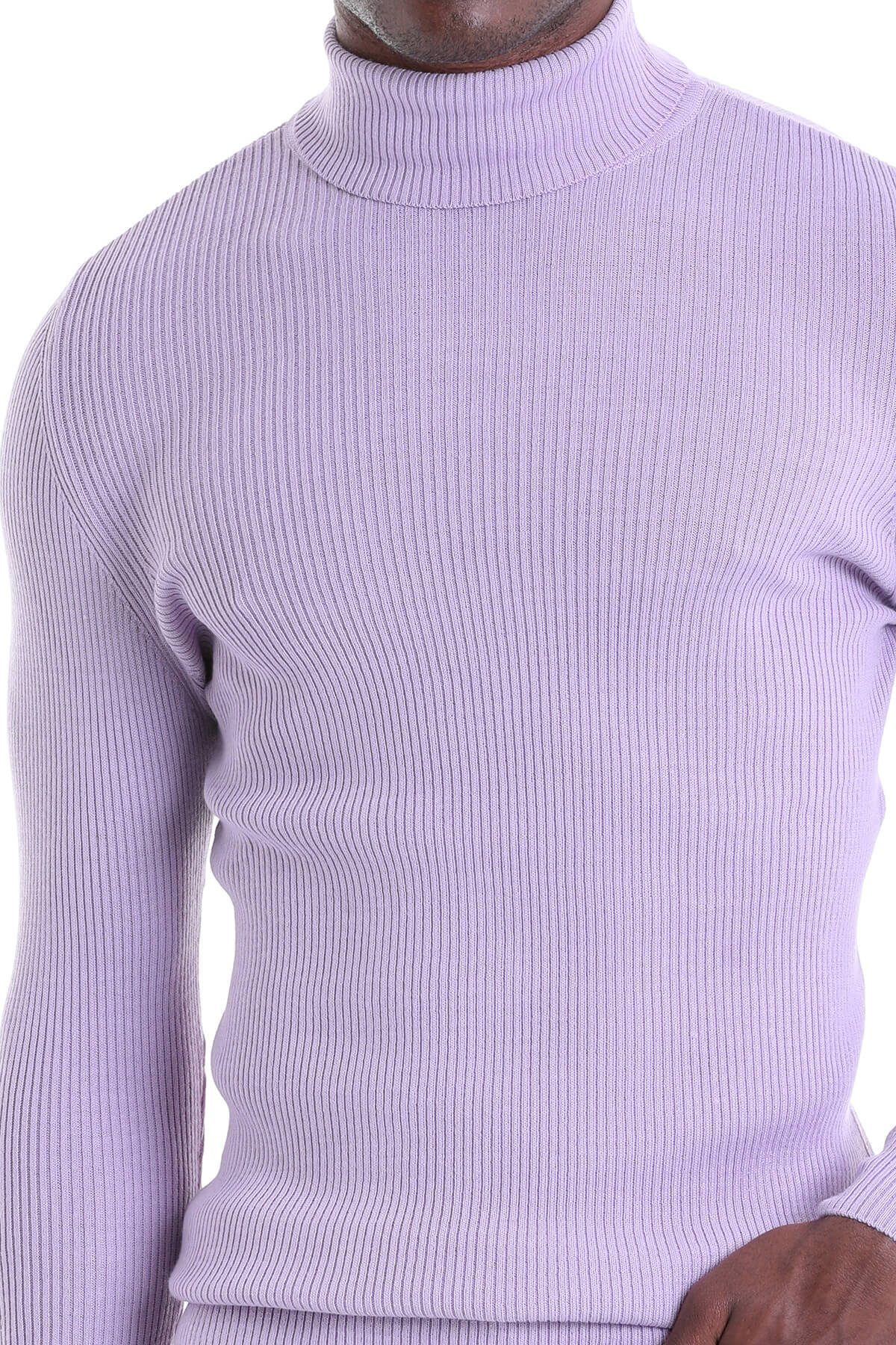 Comfort Fit Wool Blend Lilac Turtleneck Sweater - MIB