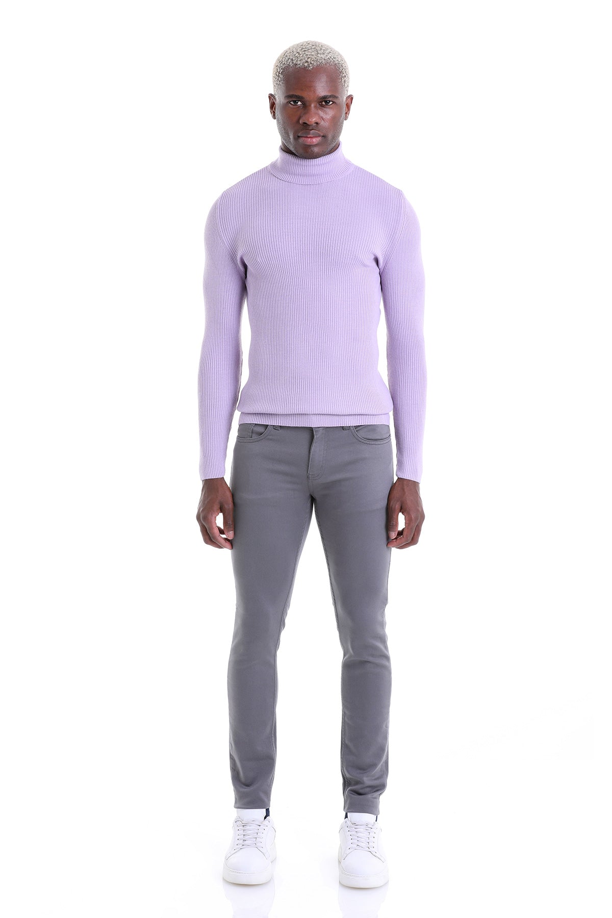 Comfort Fit Wool Blend Lilac Turtleneck Sweater - MIB