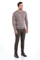 Comfort Fit Wool Blend Mink Crewneck Sweater - MIB