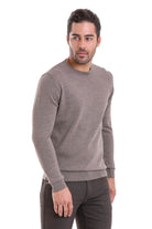 Comfort Fit Wool Blend Mink Crewneck Sweater - MIB