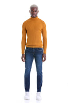 Comfort Fit Wool Blend Saffron Turtleneck Sweater - MIB