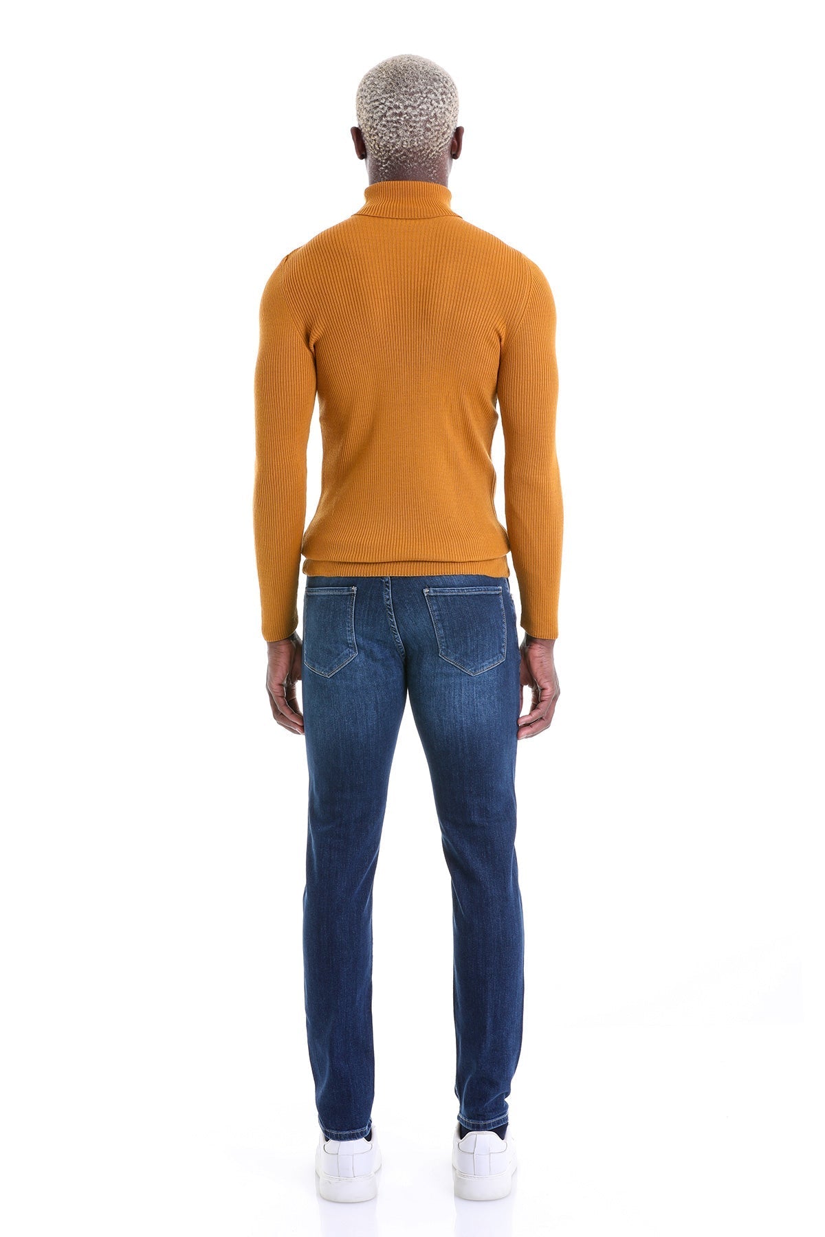 Comfort Fit Wool Blend Saffron Turtleneck Sweater - MIB