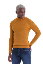 Comfort Fit Wool Blend Saffron Turtleneck Sweater - MIB