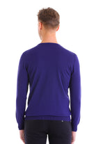 Comfort Fit Wool Blend Sax Blue Crewneck Sweater - MIB