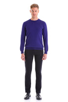 Comfort Fit Wool Blend Sax Blue Crewneck Sweater - MIB