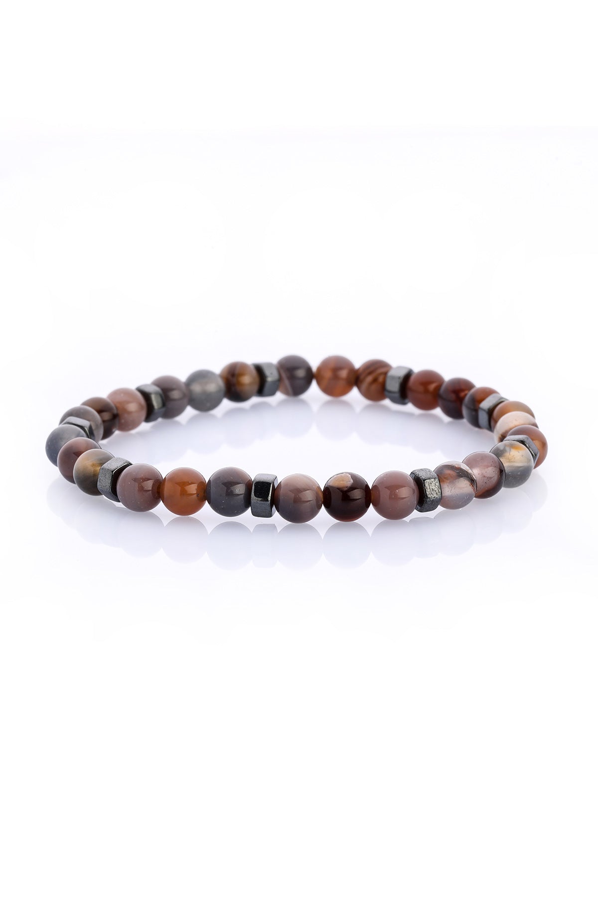 Copper Brown Toned Natural Stone Bracelet - MIB