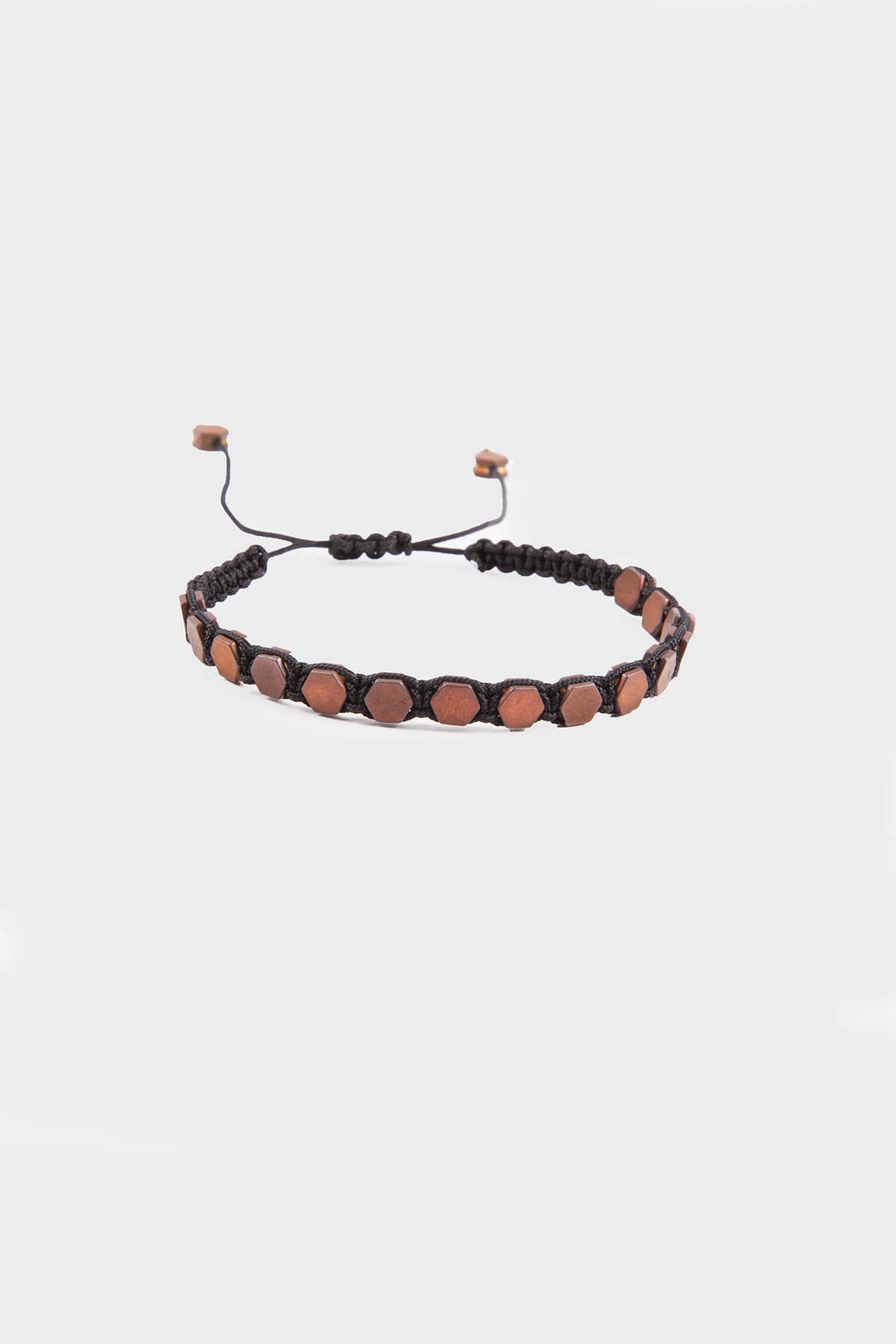 Copper Hexagonal Beads Natural Stone Bracelet - MIB