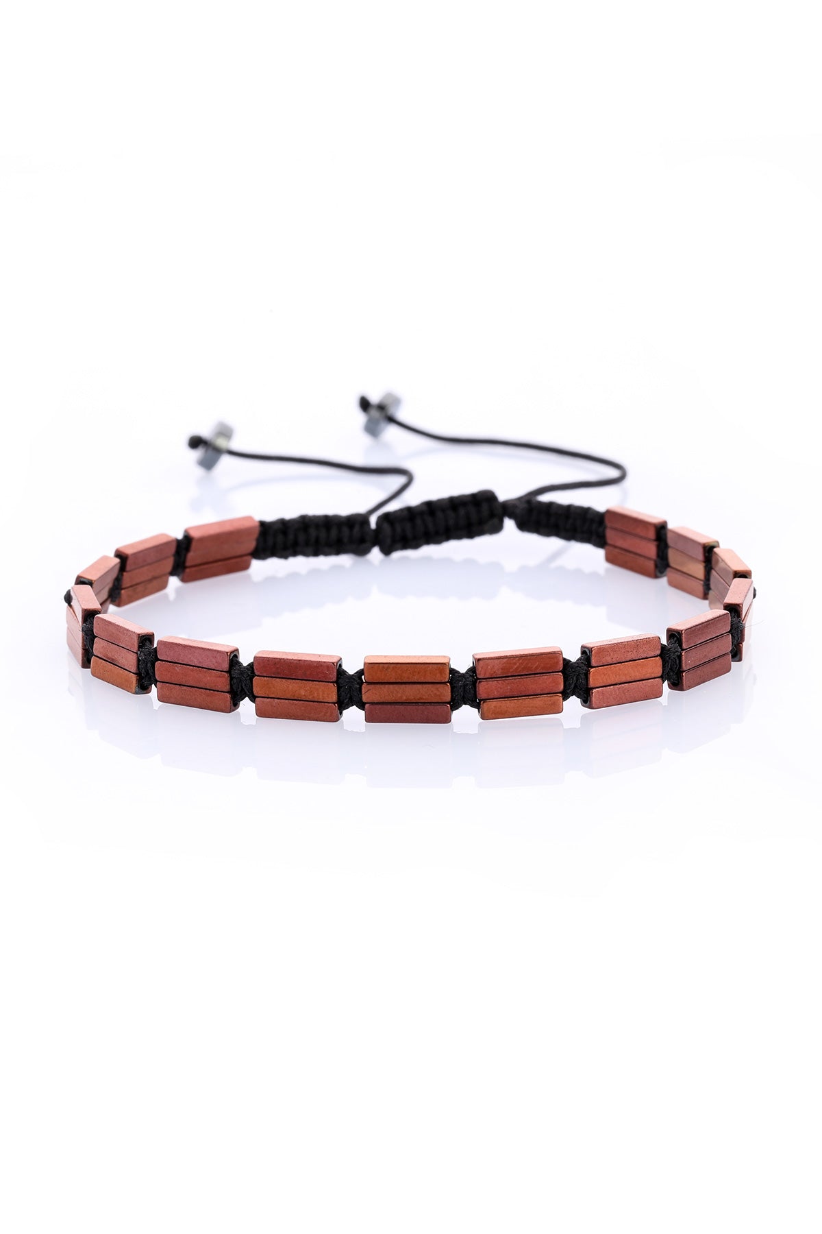 Copper Rectangular Beads Hematite Bracelet - MIB