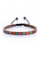 Copper Square Beads Hematite Bracelet - MIB