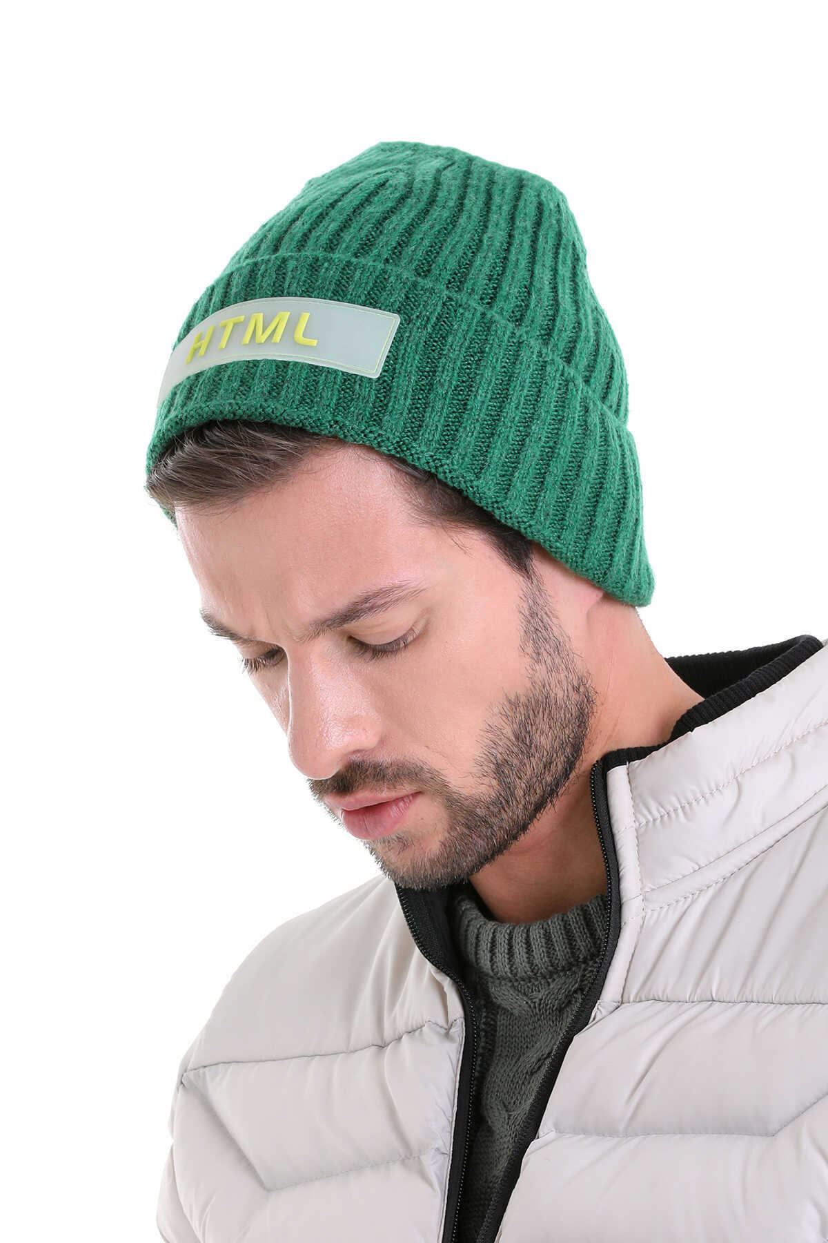 Cotton Blend Green Beanie - MIB