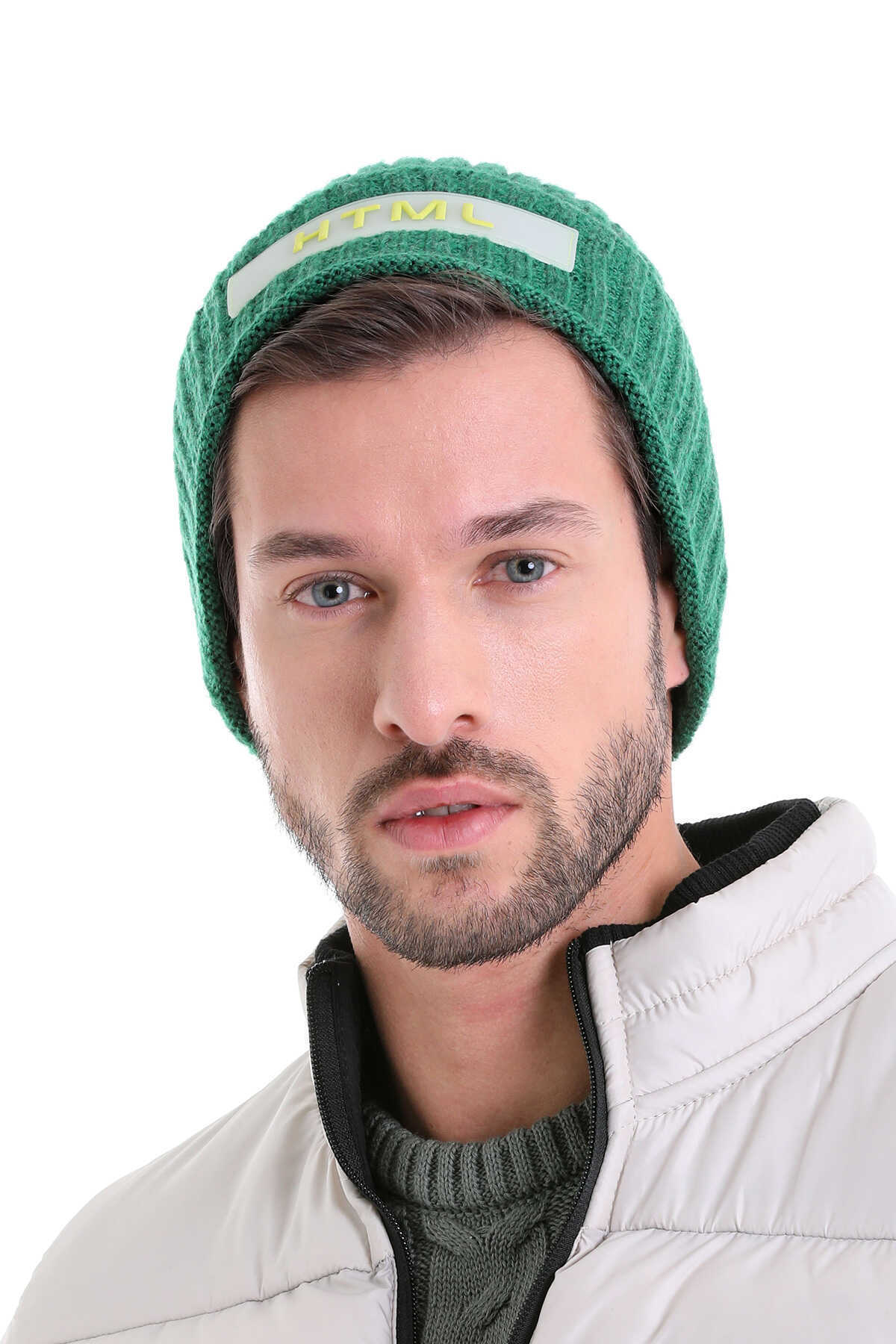 Cotton Blend Green Beanie - MIB