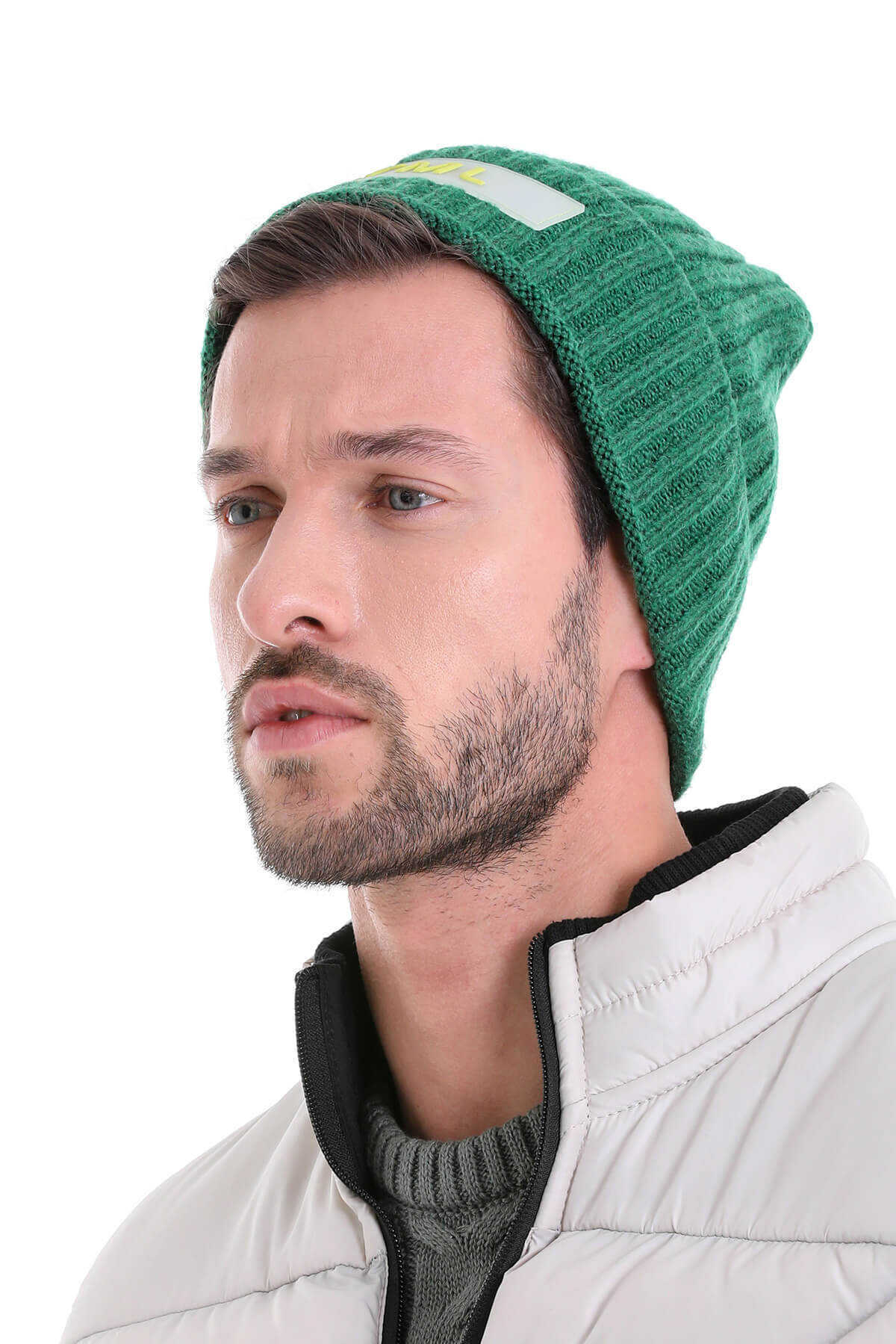 Cotton Blend Green Beanie - MIB