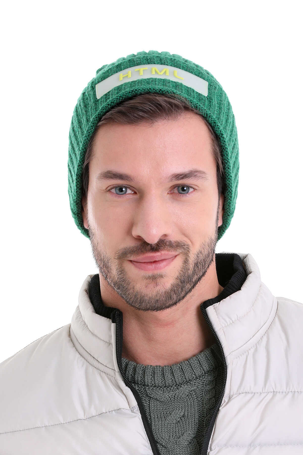 Cotton Blend Green Beanie - MIB