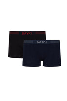 Dot Patterned Navy - Black Modal Jersey Boxer - MIB