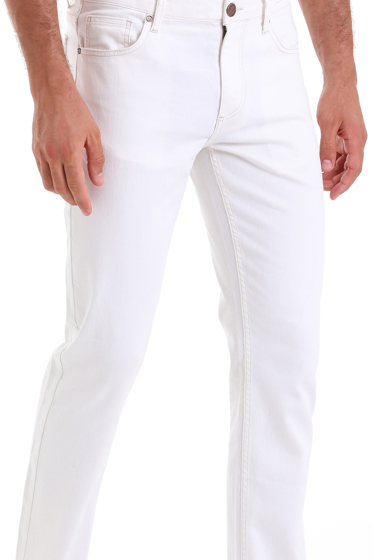 Dynamic Fit 5 Pocket Low Waist Cotton White Denim - MIB