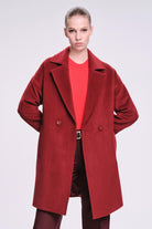 Dynamic Fit Cachet Wool Blend Burgundy Coat - MIB