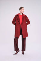 Dynamic Fit Cachet Wool Blend Burgundy Coat - MIB