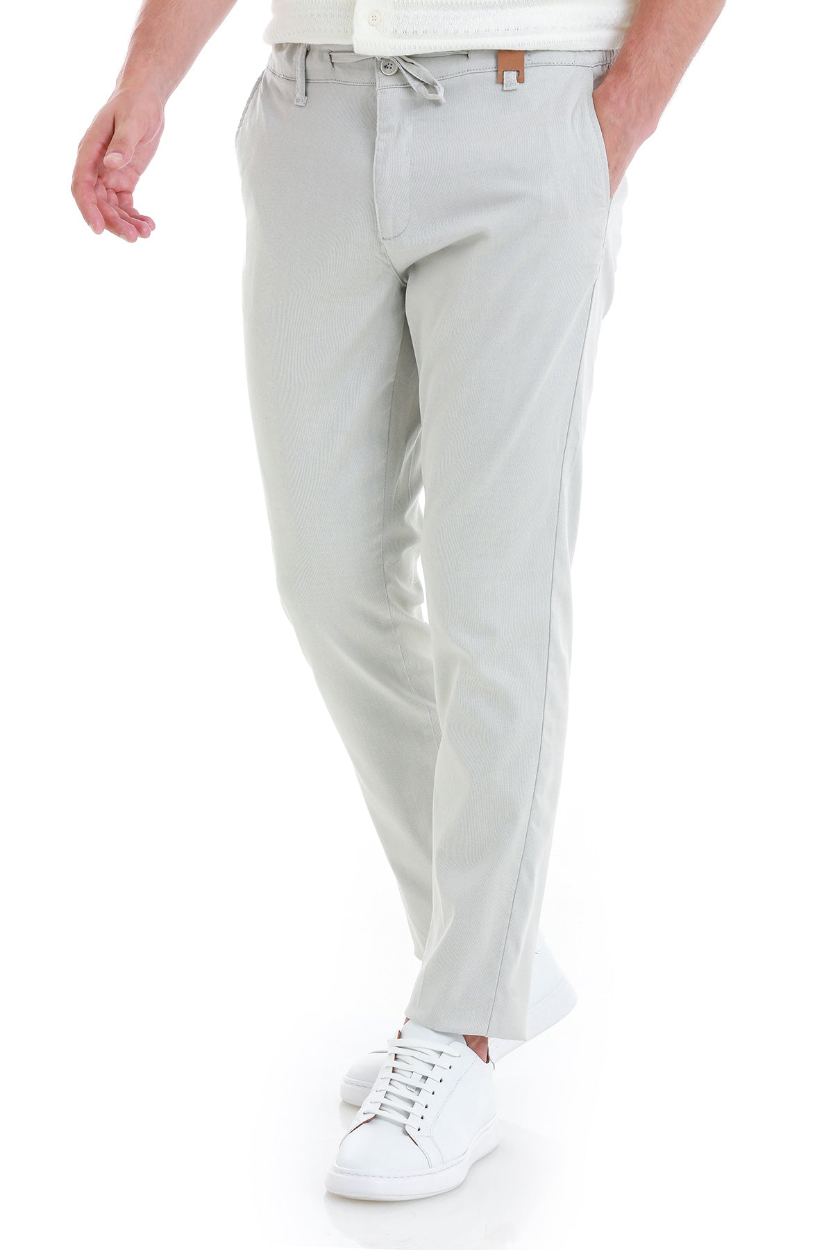 Dynamic Fit High Waist Cotton Blend Light Gray Jogger - MIB