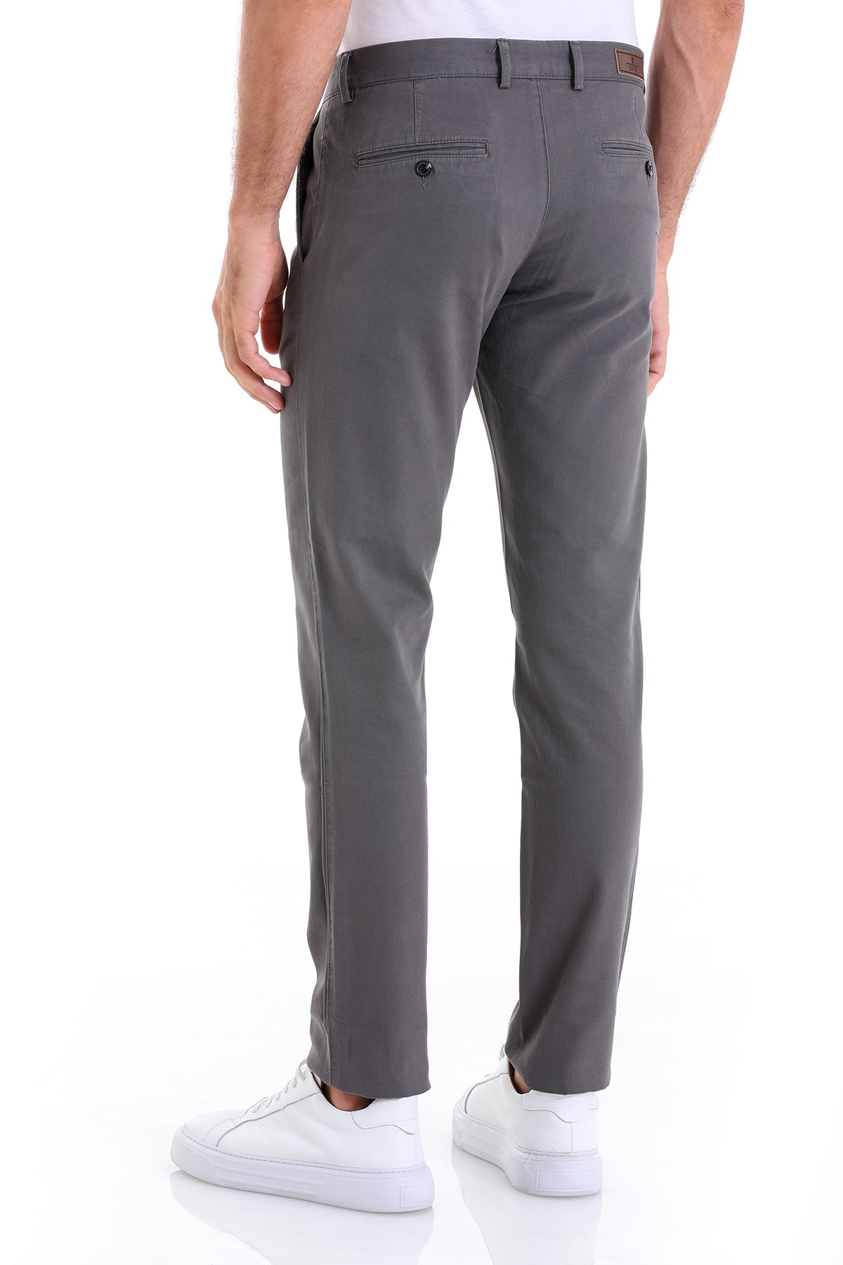 Dynamic Fit High Waist Cotton Dark Gray Casual Pants - MIB