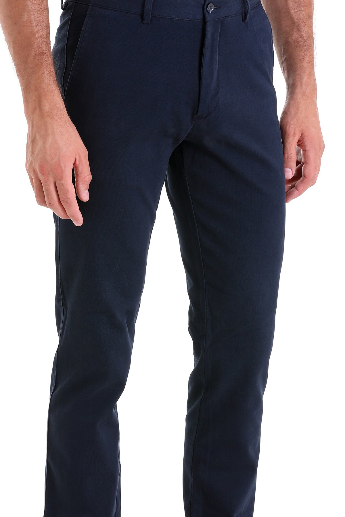 Dynamic Fit High Waist Cotton Navy Casual Pants - MIB