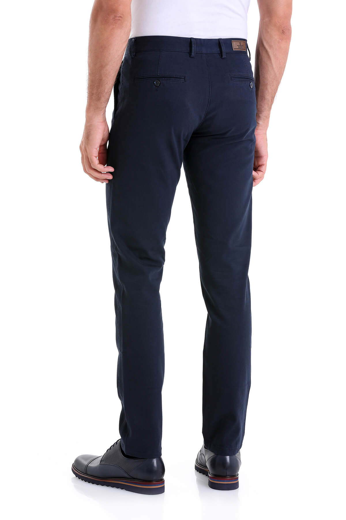 Dynamic Fit High Waist Cotton Navy Casual Pants - MIB