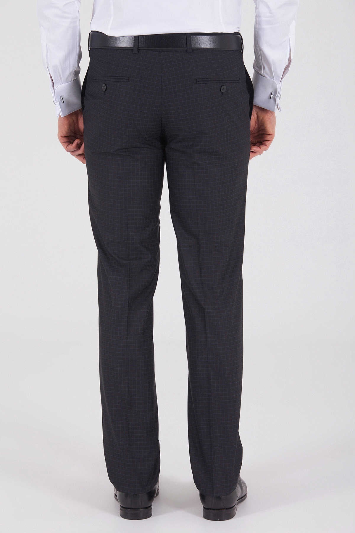 Dynamic Fit Low Waist Windowpane Black Dress Pants - MIB