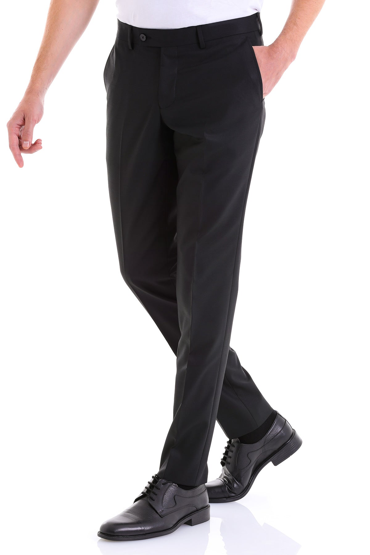 Dynamic Fit Low Waist Wool Black Dress Pants - MIB