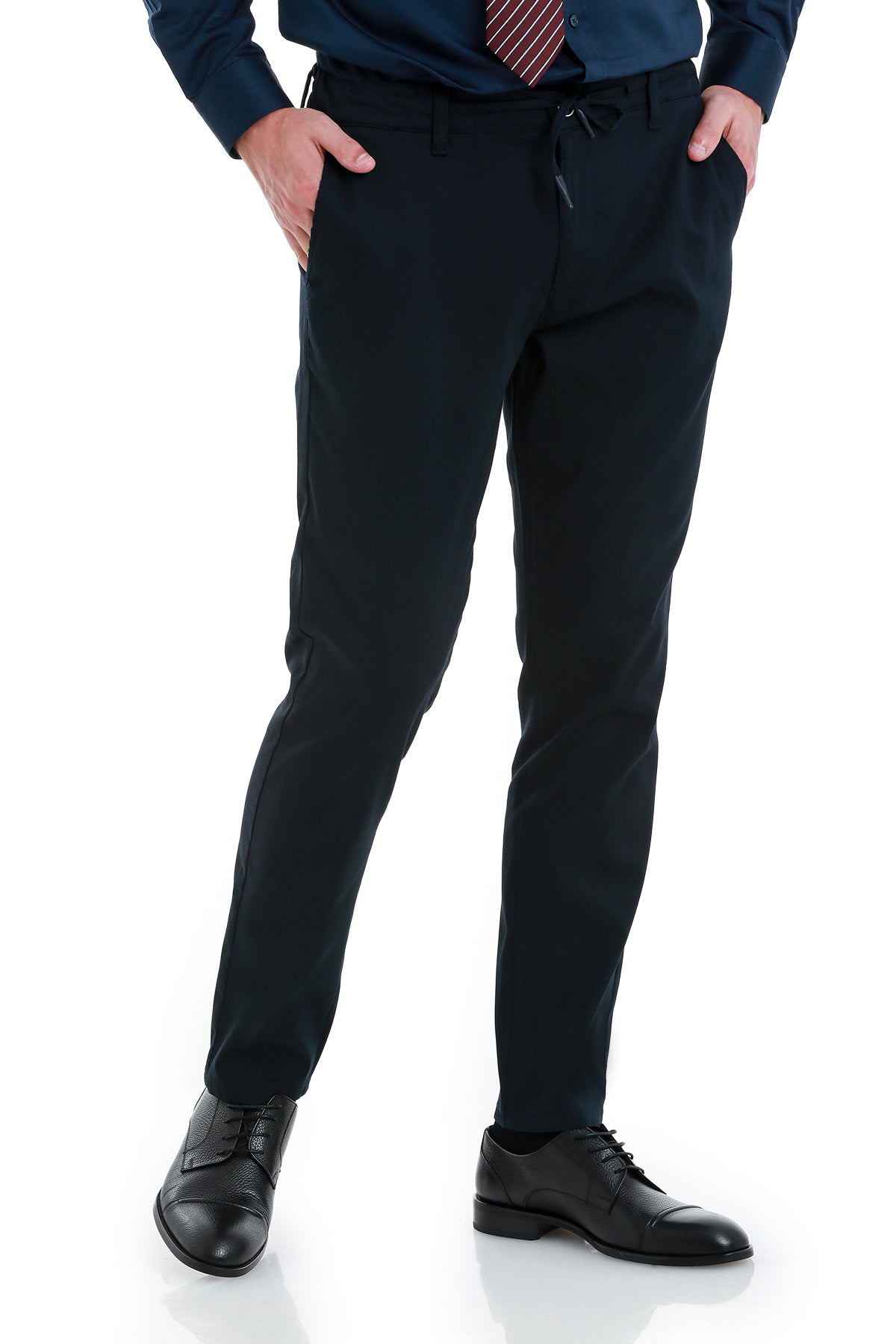 Dynamic Fit Side Pocket High Waist Cotton Blend Navy Jogger