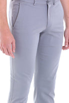 Dynamic Fit Side Pocket Low Waist Cotton Gray Casual Pants