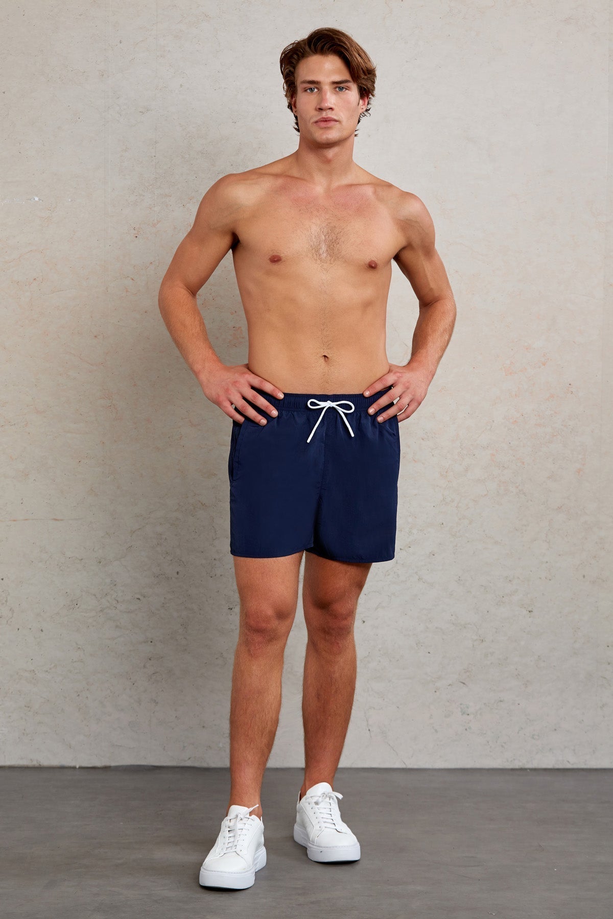 Dynamic Fit Side Pocket Quick Dry Navy Swim Trunks - MIB