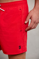 Dynamic Fit Side Pocket Quick Dry Red Swim Trunks - MIB