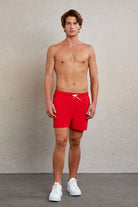 Dynamic Fit Side Pocket Quick Dry Red Swim Trunks - MIB