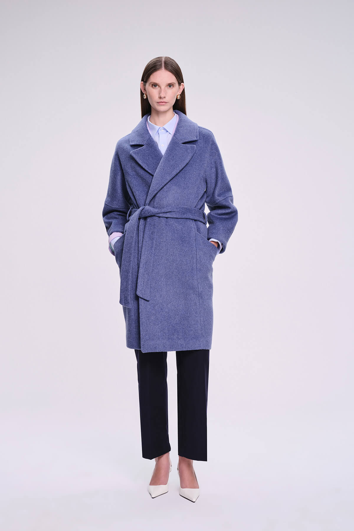 Dynamic Fit Sofia Cachet Wool Blend Blue Coat - MIB