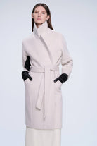 Dynamic Fit Sofia Cachet Wool Blend Stone Coat - MIB