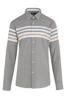 Dynamic Fit Striped Cotton Blend Khaki Casual Shirt - MIB