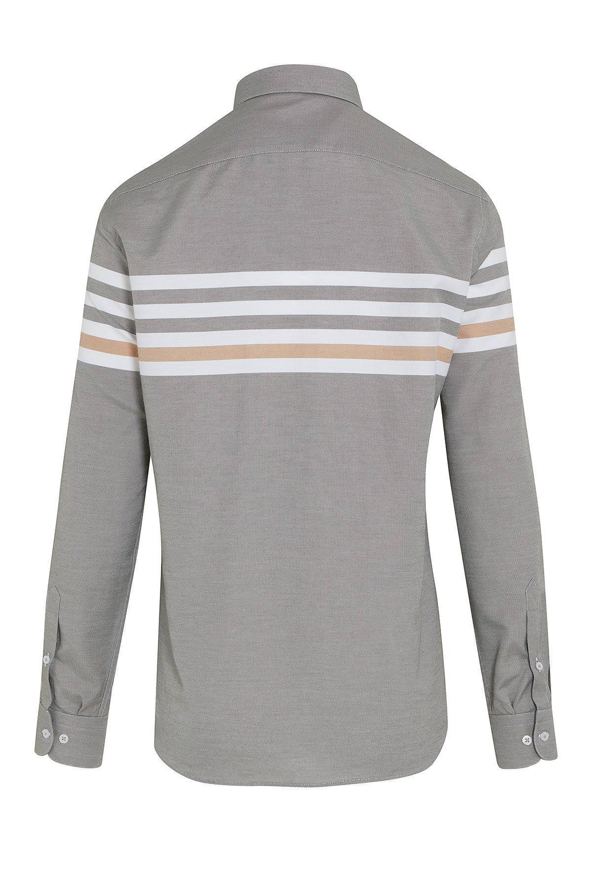 Dynamic Fit Striped Cotton Blend Khaki Casual Shirt - MIB