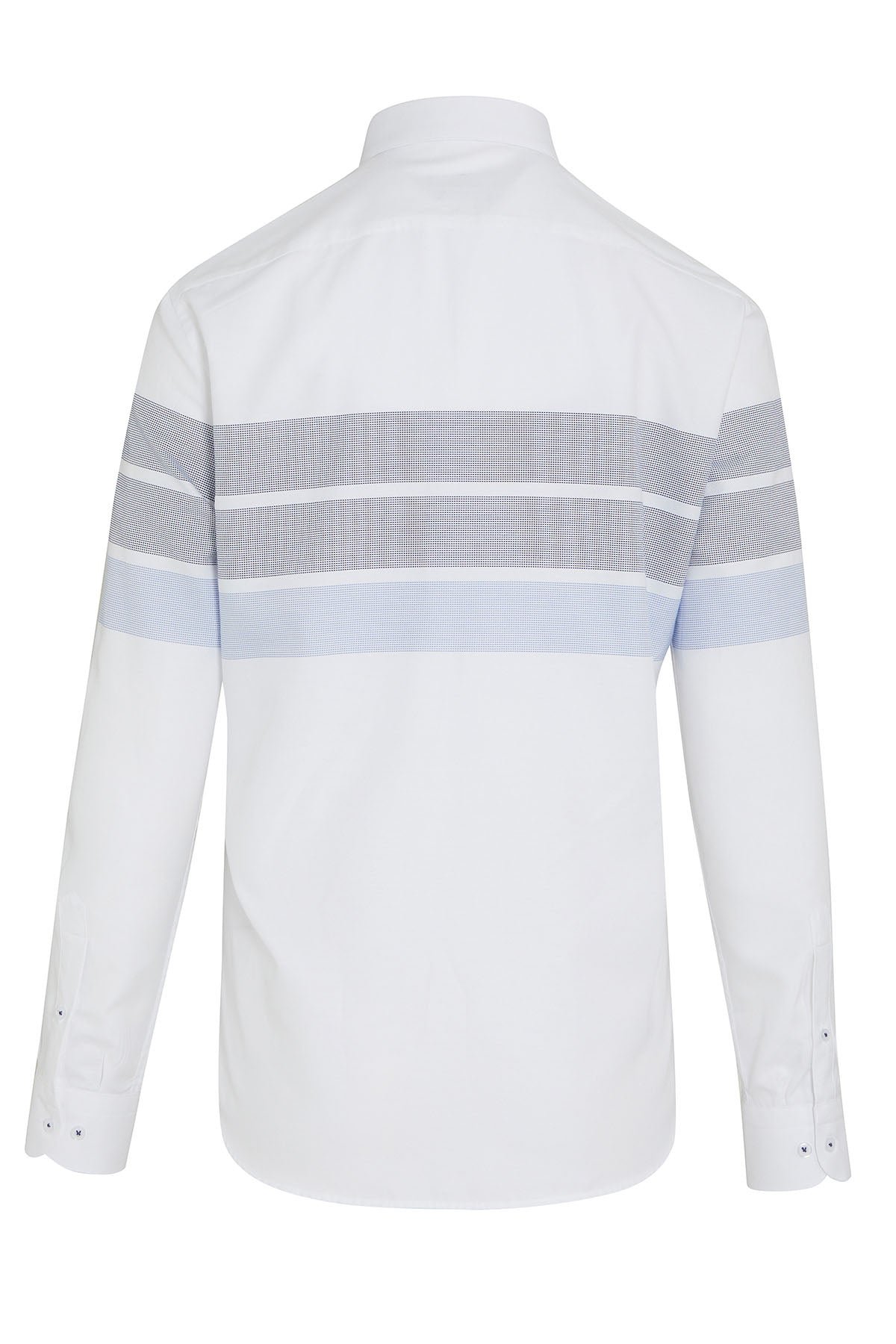 Dynamic Fit Striped Cotton Blend White Casual Shirt - MIB