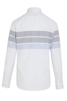 Dynamic Fit Striped Cotton Blend White Casual Shirt - MIB