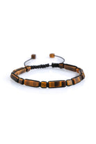 Golden-Brown Striped Natural Stone Bracelet - MIB