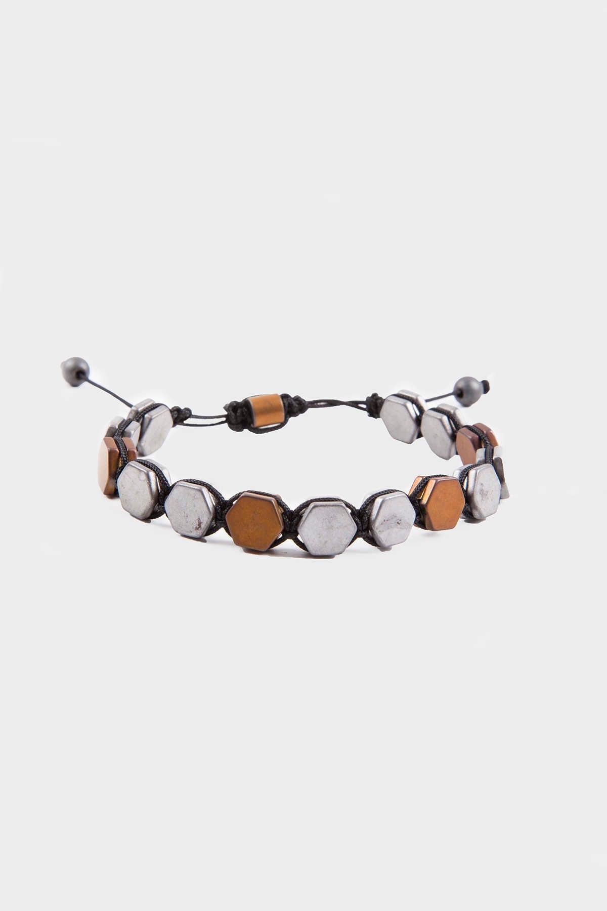 Gray - Brown Natural Stone Bracelet - MIB