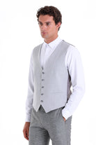 Gray Slim Fit Louis Vest Padded - SAYKI