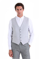 Gray Slim Fit Louis Vest Padded - SAYKI