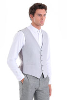 Gray Slim Fit Louis Vest Padded - SAYKI