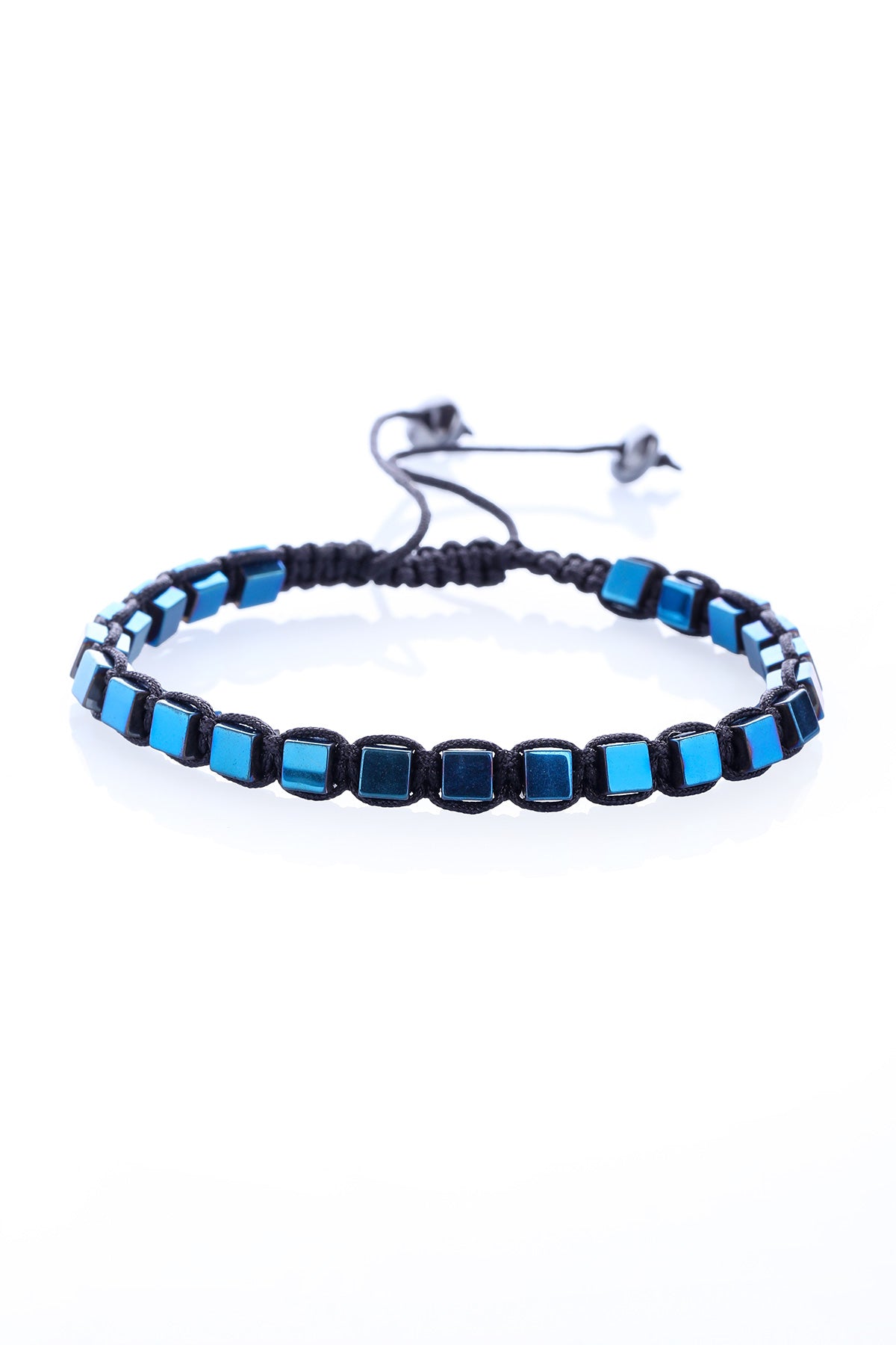 Hematite Gray Bracelet Enamel Blue - MIB